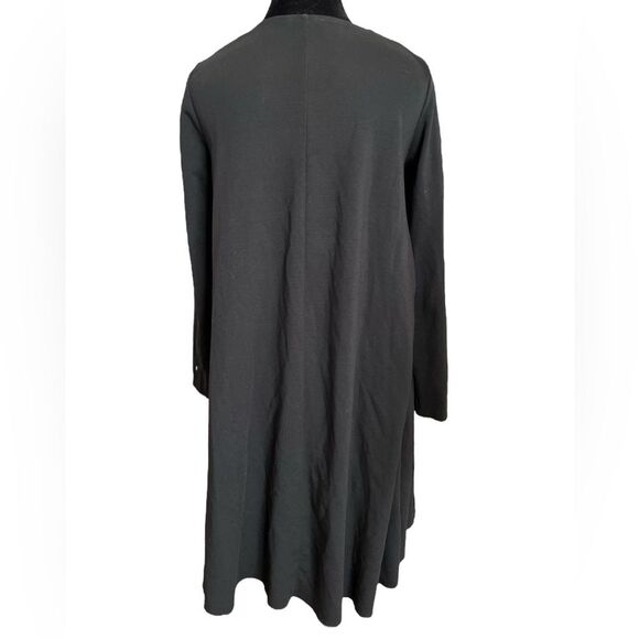 COS Black Wool and Jersey Swing Mini Dress Size Small Trapeze Long Sleeve - Picture 6 of 9